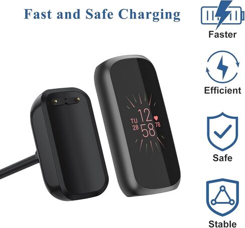 كابل شاحن للساعة الذكية لتتبع اللياقة البدنية Fitbit Luxe/Luxe SE، كابل شحن مغناطيسي USB C بديل، سلك كابل طاقة للشحن للشحن 5/الشحن 6/Luxe in Kuwait