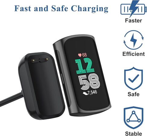 كابل شاحن للساعة الذكية لتتبع اللياقة البدنية Fitbit Luxe/Luxe SE، كابل شحن مغناطيسي USB C بديل، سلك كابل طاقة للشحن للشحن 5/الشحن 6/Luxe in Kuwait