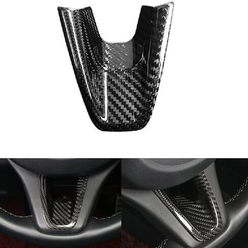 غطاء حماية لعجلة قيادة السيارة من ألياف الكربون الحقيقية، غطاء حماية لعجلة القيادة متوافق مع ملحقات Genesis G70 2017-2023 G80 2013-2020 (أحمر) in Kuwait