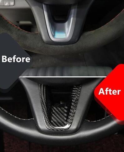 غطاء حماية لعجلة قيادة السيارة من ألياف الكربون الحقيقية، غطاء حماية لعجلة القيادة متوافق مع ملحقات Genesis G70 2017-2023 G80 2013-2020 (أحمر) in Kuwait