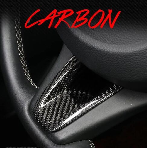 غطاء حماية لعجلة قيادة السيارة من ألياف الكربون الحقيقية، غطاء حماية لعجلة القيادة متوافق مع ملحقات Genesis G70 2017-2023 G80 2013-2020 (أحمر) in Kuwait