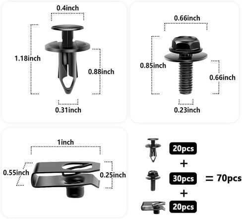 35PCS Car Clips Fasteners Kit,Including Front Engine Splash Shield Bolts + Bumper Retainer Clips + Extruded U-Nuts,Practical Car Accessories Compatible with Infiniti G35 G37 EX35 FX35 FX45 (35PCS) in Saudi Arabia