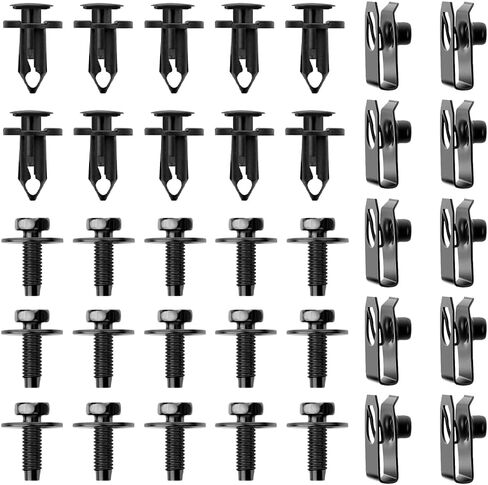 35PCS Car Clips Fasteners Kit,Including Front Engine Splash Shield Bolts + Bumper Retainer Clips + Extruded U-Nuts,Practical Car Accessories Compatible with Infiniti G35 G37 EX35 FX35 FX45 (35PCS) in Saudi Arabia
