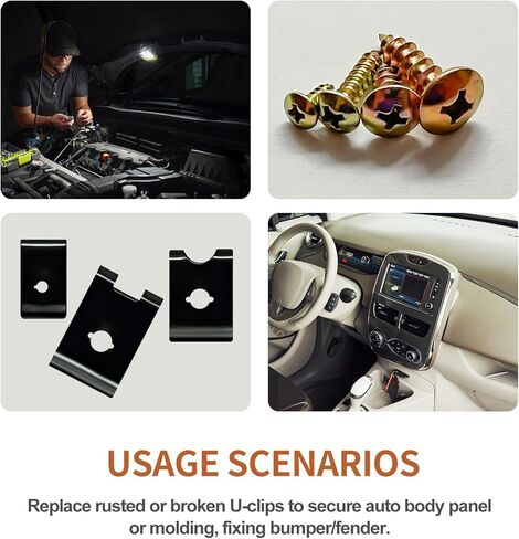 BRT Bearingshui 170 قطعة من مجموعة متنوعة من صواميل السيارة والمسمار على شكل حرف U، 9 أحجام مختلفة لصمولة على شكل حرف U وأجزاء بديلة لمشبك المسمار للوحة باب لوحة القيادة الداخلية in Kuwait