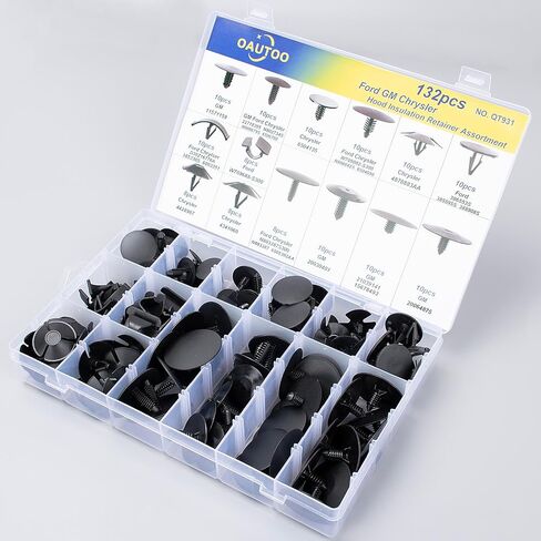 OAUTOO 132pcs غطاء محرك السيارة العزل التجنيب كليب تشكيلة لجنرال موتورز فورد كرايسلر يناسب جيب دودج رام بويك كاديلاك تشيفي جي إم سي هامر أولدزموبيل بونتياك زحل لينكولن ميركوري in Saudi Arabia