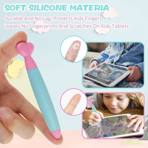 Kid Friendly Stylus Pens for Touch Screens, 2 Pcs Stylus Pens for Children Tablet Stylus Pen Anti Slip Easy Grip Universal Touch Safe Compatible with All Touch Devices(B-Style) in Saudi Arabia