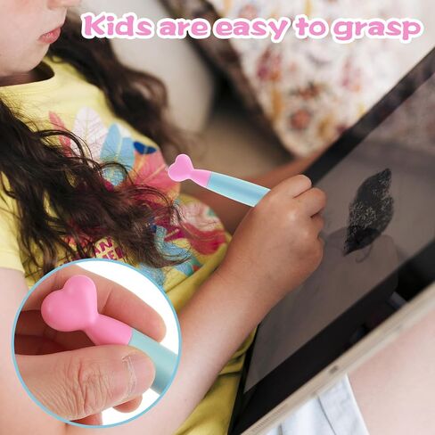 Kid Friendly Stylus Pens for Touch Screens, 2 Pcs Stylus Pens for Children Tablet Stylus Pen Anti Slip Easy Grip Universal Touch Safe Compatible with All Touch Devices(B-Style) in Saudi Arabia