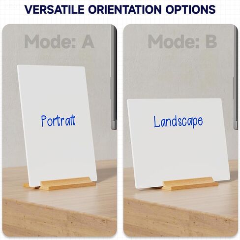 لوح مسح جاف من الأكريليك الأبيض بقاعدة خشبية، لوحة بيضاء بدون إطار للقيام بقائمة مع مجموعة أقلام تحديد وممحاة، لوحة مذكرة مدمجة ومحمولة مقاس 9 × 6.5 بوصة للمكتب والمنزل والمدرسة in Kuwait