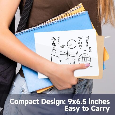 لوح مسح جاف من الأكريليك الأبيض بقاعدة خشبية، لوحة بيضاء بدون إطار للقيام بقائمة مع مجموعة أقلام تحديد وممحاة، لوحة مذكرة مدمجة ومحمولة مقاس 9 × 6.5 بوصة للمكتب والمنزل والمدرسة in Kuwait