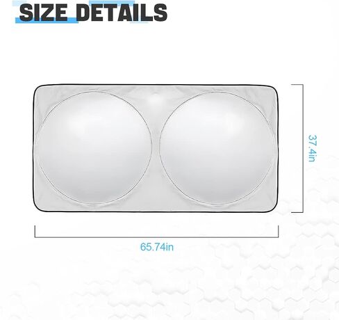 Blilo Car Windshield Sun Shade, Car Sun Shade for Front Window, Foldable Vehicles Sun Heat Protection UV Rays Blocker Cover, Auto Interior Accessories Universal for SUV Truck Pickup (66''×38'') in Saudi Arabia