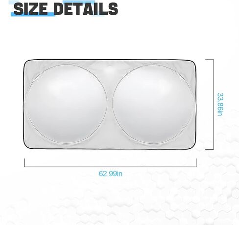Blilo Car Windshield Sun Shade, Car Sun Shade for Front Window, Foldable Vehicles Sun Heat Protection UV Rays Blocker Cover, Auto Interior Accessories Universal for SUV Truck Pickup (66''×38'') in Saudi Arabia