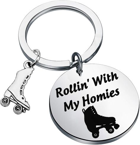 Skater Gift Rollin’ with My Homies Athletic Keychain Skate Shoe Charm Jewelry in Saudi Arabia