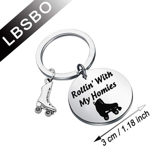 Skater Gift Rollin’ with My Homies Athletic Keychain Skate Shoe Charm Jewelry in Saudi Arabia