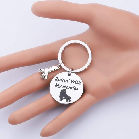 Skater Gift Rollin’ with My Homies Athletic Keychain Skate Shoe Charm Jewelry in Saudi Arabia