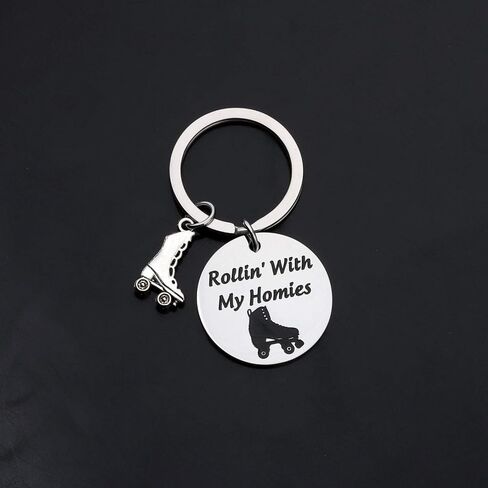 Skater Gift Rollin’ with My Homies Athletic Keychain Skate Shoe Charm Jewelry in Saudi Arabia