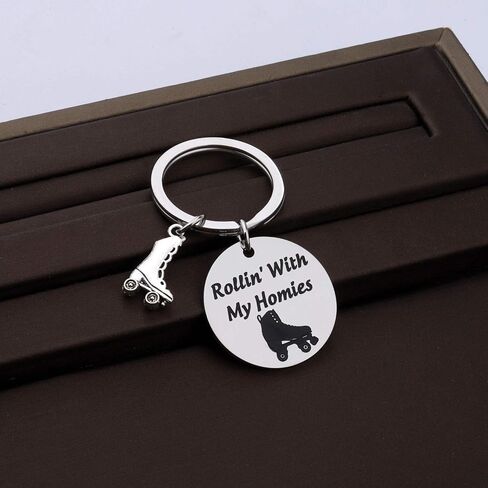 Skater Gift Rollin’ with My Homies Athletic Keychain Skate Shoe Charm Jewelry in Saudi Arabia