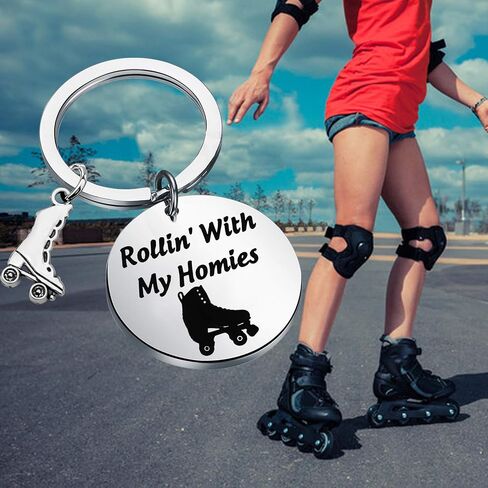 Skater Gift Rollin’ with My Homies Athletic Keychain Skate Shoe Charm Jewelry in Saudi Arabia