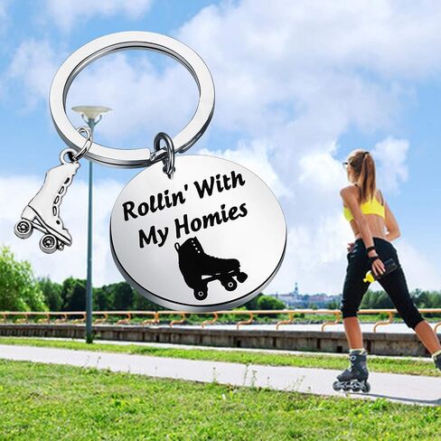 Skater Gift Rollin’ with My Homies Athletic Keychain Skate Shoe Charm Jewelry in Saudi Arabia