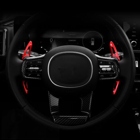 SANRILY Black Aluminum Steering Wheel Shifter Paddle Covers Fit for Kia 2024 forte gt line Sorento MQ4 K3 K7 Carnival KA4 Sorento Optima K5 Sportage 2020 Paddle Shifter Extension Accessories in Saudi Arabia