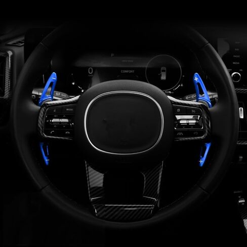 SANRILY Black Aluminum Steering Wheel Shifter Paddle Covers Fit for Kia 2024 forte gt line Sorento MQ4 K3 K7 Carnival KA4 Sorento Optima K5 Sportage 2020 Paddle Shifter Extension Accessories in Saudi Arabia