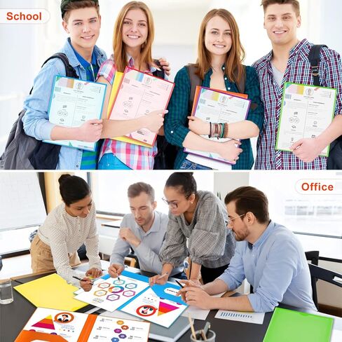 officygnet 36 حزم 2 مجلدات جيب مع جيب أمامي واضح، مجلدات بلاستيكية متينة كبيرة الحجم للمدرسة واللوازم المكتبية، مجلدات جيب متعددة الألوان للورق بحجم الحروف، 6 ألوان in Kuwait