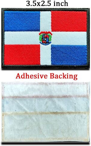 2 Pcs Dominican Republic Flag Embroidered Patch Dominicans National Military Uniform Iron On Sew On Emblem 3.5x2.5 inch for Jackets Jeans Clothing Hat Sewing Ironing(Dominican) in Saudi Arabia