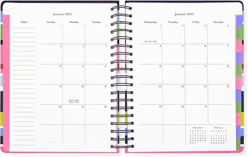 Kate Spade New York Daily Planner 2024-2025, Mega Planner August 2024 - December 2025, Hardcover Spiral Planner, Weekly Planner with Monthly Calendar, Stickers, & Pockets (Safari Floral) in Saudi Arabia