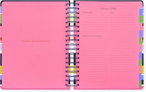 Kate Spade New York Daily Planner 2024-2025, Mega Planner August 2024 - December 2025, Hardcover Spiral Planner, Weekly Planner with Monthly Calendar, Stickers, & Pockets (Safari Floral) in Saudi Arabia