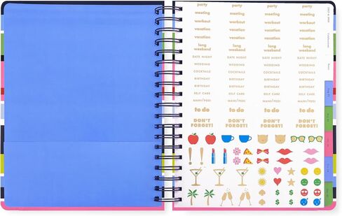 Kate Spade New York Daily Planner 2024-2025, Mega Planner August 2024 - December 2025, Hardcover Spiral Planner, Weekly Planner with Monthly Calendar, Stickers, & Pockets (Safari Floral) in Saudi Arabia