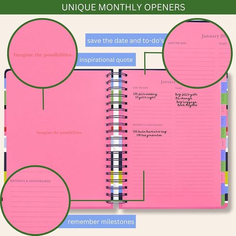 Kate Spade New York Daily Planner 2024-2025, Mega Planner August 2024 - December 2025, Hardcover Spiral Planner, Weekly Planner with Monthly Calendar, Stickers, & Pockets (Safari Floral) in Saudi Arabia