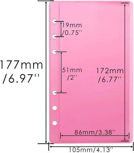 Black A6 Binder Pockets Budget Cash Envelopes Zipperless 12pcs PVC Binder Inserts Sleeves Pouches Loose Leaf Bags for 6 Ring Binders Money Bills in Kuwait