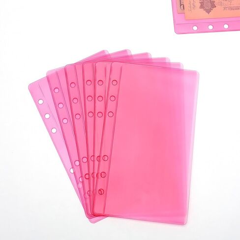 Black A6 Binder Pockets Budget Cash Envelopes Zipperless 12pcs PVC Binder Inserts Sleeves Pouches Loose Leaf Bags for 6 Ring Binders Money Bills in Kuwait
