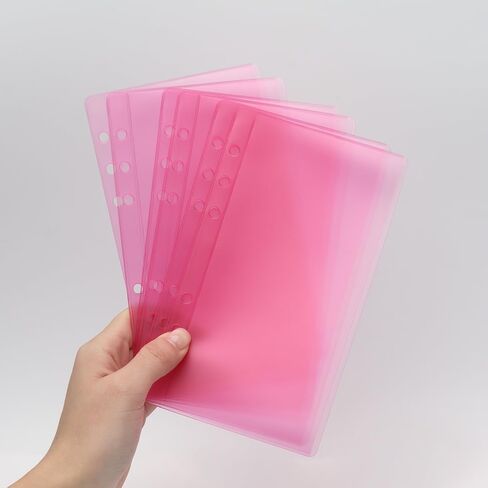 Black A6 Binder Pockets Budget Cash Envelopes Zipperless 12pcs PVC Binder Inserts Sleeves Pouches Loose Leaf Bags for 6 Ring Binders Money Bills in Kuwait