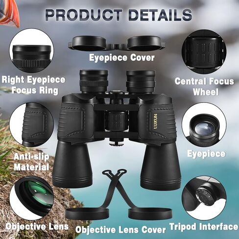 LUXUN Compact Binoculars for Adults Kids, 15x25 Mini Binoculars High Powered, Small Binocular for Bird Watching, Cruise Ship, Travel, Hiking,Camping in Saudi Arabia