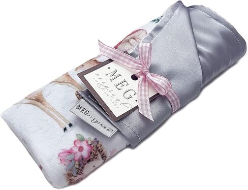 Baby Security Blanket, Satin and Minky Woodland Animals Lovey with Loop for Boys and Girls (Sweet Darlings/Pink) in Saudi Arabia