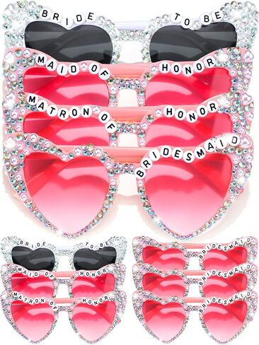6 Pcs Bride Sunglasses Bachelorette Sunglasses Party Favors for Bridesmaids for Wedding Party Bride to Be Gifts in Saudi Arabia
