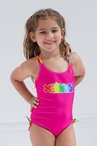 XOMG POP! Rainbow Logo Girls One Piece Bathing Suit Little Kid to Big in Saudi Arabia