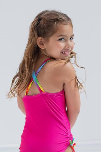 XOMG POP! Rainbow Logo Girls One Piece Bathing Suit Little Kid to Big in Saudi Arabia