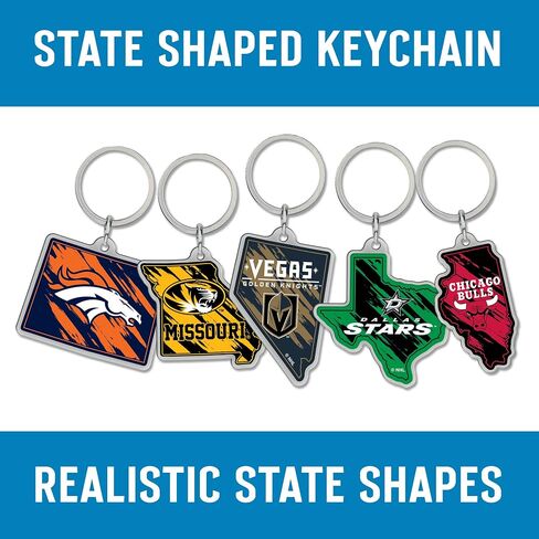 Rico Industries NFL Green Bay Packers Champ State Shape Keychain,Silver Large in Saudi Arabia