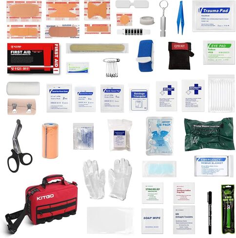 مجموعة الإسعافات الأولية للمنزل، السيارة، السفر، التخييم، المشي لمسافات طويلة، الرياضة، المركبات، حالات الطوارئ في الهواء الطلق مجموعة الإسعافات الأولية المميزة - 426 قطعة in Kuwait