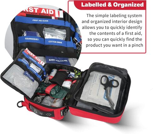 مجموعة الإسعافات الأولية للمنزل، السيارة، السفر، التخييم، المشي لمسافات طويلة، الرياضة، المركبات، حالات الطوارئ في الهواء الطلق مجموعة الإسعافات الأولية المميزة - 426 قطعة in Kuwait