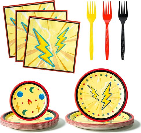 96 قطعة من أدوات مائدة الحفلات الكرتونية، مجموعة أدوات مائدة للاستعمال مرة واحدة، أطباق ورقية للعشاء، طبق الحلوى، مناديل، شوك بلاستيكية، لوازم الحفلات للأطفال، أعياد الميلاد، استحمام الطفل يخدم 24 ضيفًا in Kuwait