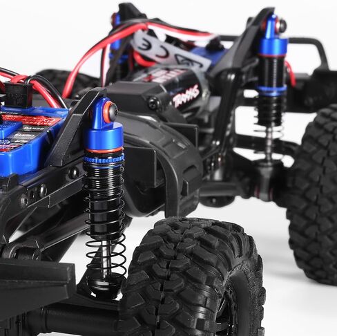 ممتص الصدمات COOWOO RC، مجموعة أجزاء ممتصة للصدمات RC قابلة للتعديل للسيارات الزاحفة 1/18 TRX-4M RC، مصنوعة من سبائك الألومنيوم، مجموعة من 4 - أمامي وخلفي، أزرق in Kuwait