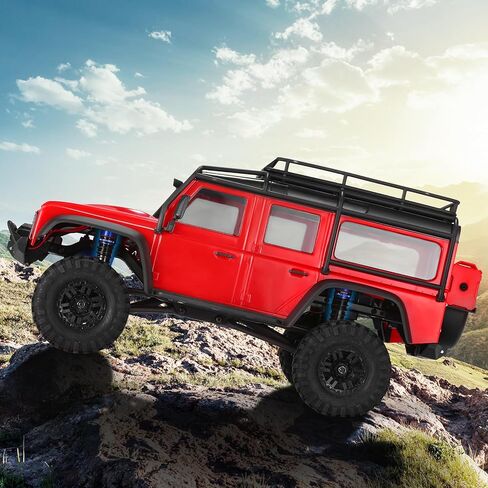 ممتص الصدمات COOWOO RC، مجموعة أجزاء ممتصة للصدمات RC قابلة للتعديل للسيارات الزاحفة 1/18 TRX-4M RC، مصنوعة من سبائك الألومنيوم، مجموعة من 4 - أمامي وخلفي، أزرق in Kuwait