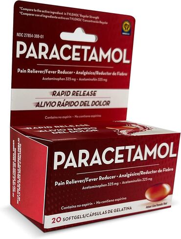 Acetaminophen 325mg 20 Softgels for Pain Relief, Liquid Filled Capsules to Rapid Release Pain, Quick Pain Reliever for Adults Extra Strength, Fever Reducer in Saudi Arabia