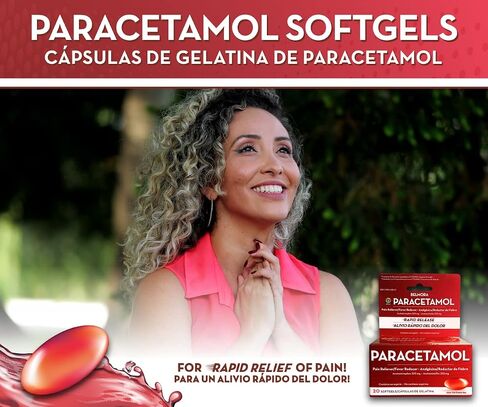 Acetaminophen 325mg 20 Softgels for Pain Relief, Liquid Filled Capsules to Rapid Release Pain, Quick Pain Reliever for Adults Extra Strength, Fever Reducer in Saudi Arabia