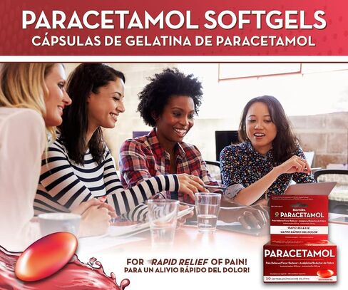 Acetaminophen 325mg 20 Softgels for Pain Relief, Liquid Filled Capsules to Rapid Release Pain, Quick Pain Reliever for Adults Extra Strength, Fever Reducer in Saudi Arabia