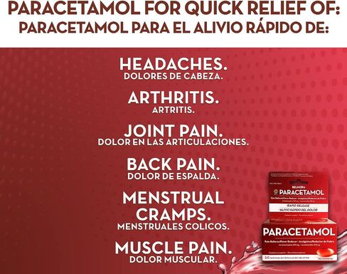 Acetaminophen 325mg 20 Softgels for Pain Relief, Liquid Filled Capsules to Rapid Release Pain, Quick Pain Reliever for Adults Extra Strength, Fever Reducer in Saudi Arabia