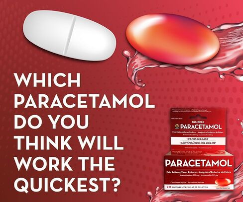 Acetaminophen 325mg 20 Softgels for Pain Relief, Liquid Filled Capsules to Rapid Release Pain, Quick Pain Reliever for Adults Extra Strength, Fever Reducer in Saudi Arabia