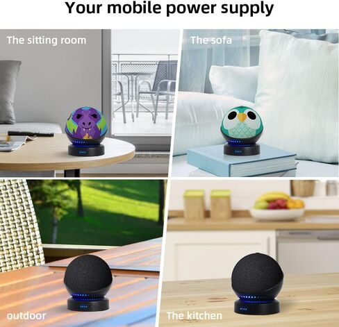 Battery Base for D0T 4th Gen and 5th Gen Make Your D0T5 and Homepod Mini 2 Portable Stand Accessories, Not Including The speeaker (Black) in Kuwait